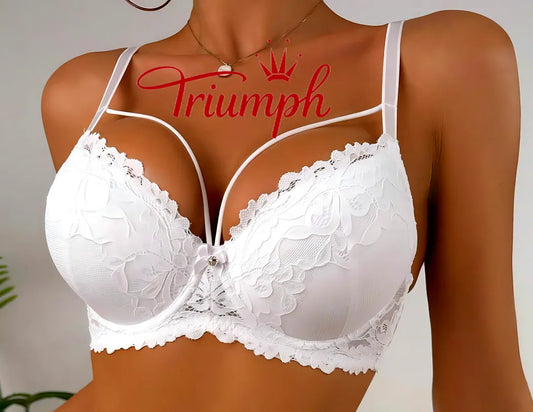 Triumph - (4 kosi) Modrček s polno košarico in vezeno čipko