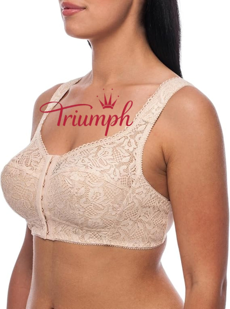 Triumph - (4 kosi) Modrček brez žice z zapenjanjem spredaj, plus size