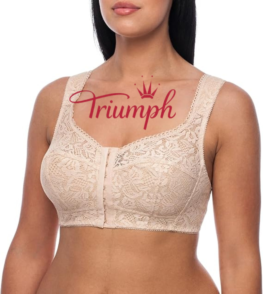 Triumph - (4 kosi) Modrček brez žice z zapenjanjem spredaj, plus size